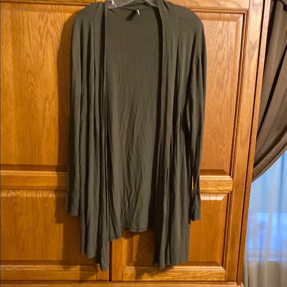 JM Fleurette Dark Green Open Front Cardigan. EUC. - Picture 1 of 3